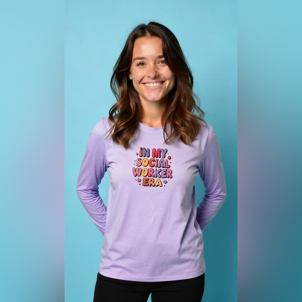 Purple Long Sleeve Social Work Tee